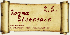 Kozma Slepčević vizit kartica
